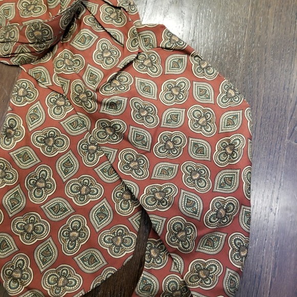 Italy ascot silk Burgundy gold bronze - Picture 3 of 3